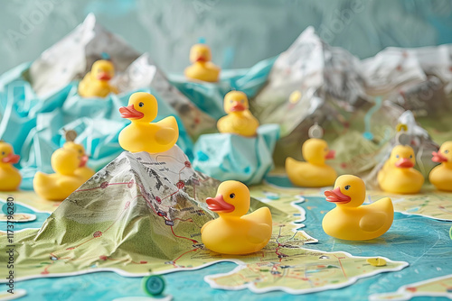 Global Adventures of Rubber Duckies: A Playful Map photo