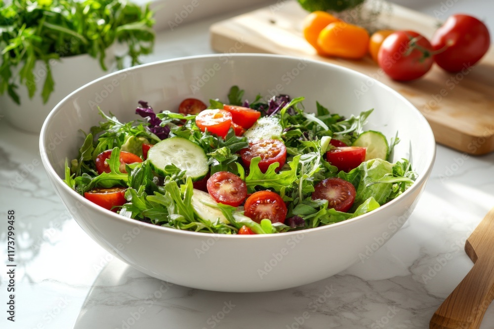 Fresh vegetables on a kitchen table with natural light and herbs Fresh vegetables on a kitchen table with natural light and herbs