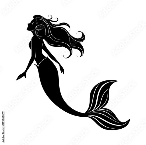Tableau sur toile Exquisite Mermaid Silhouettes with Oceanic Flair