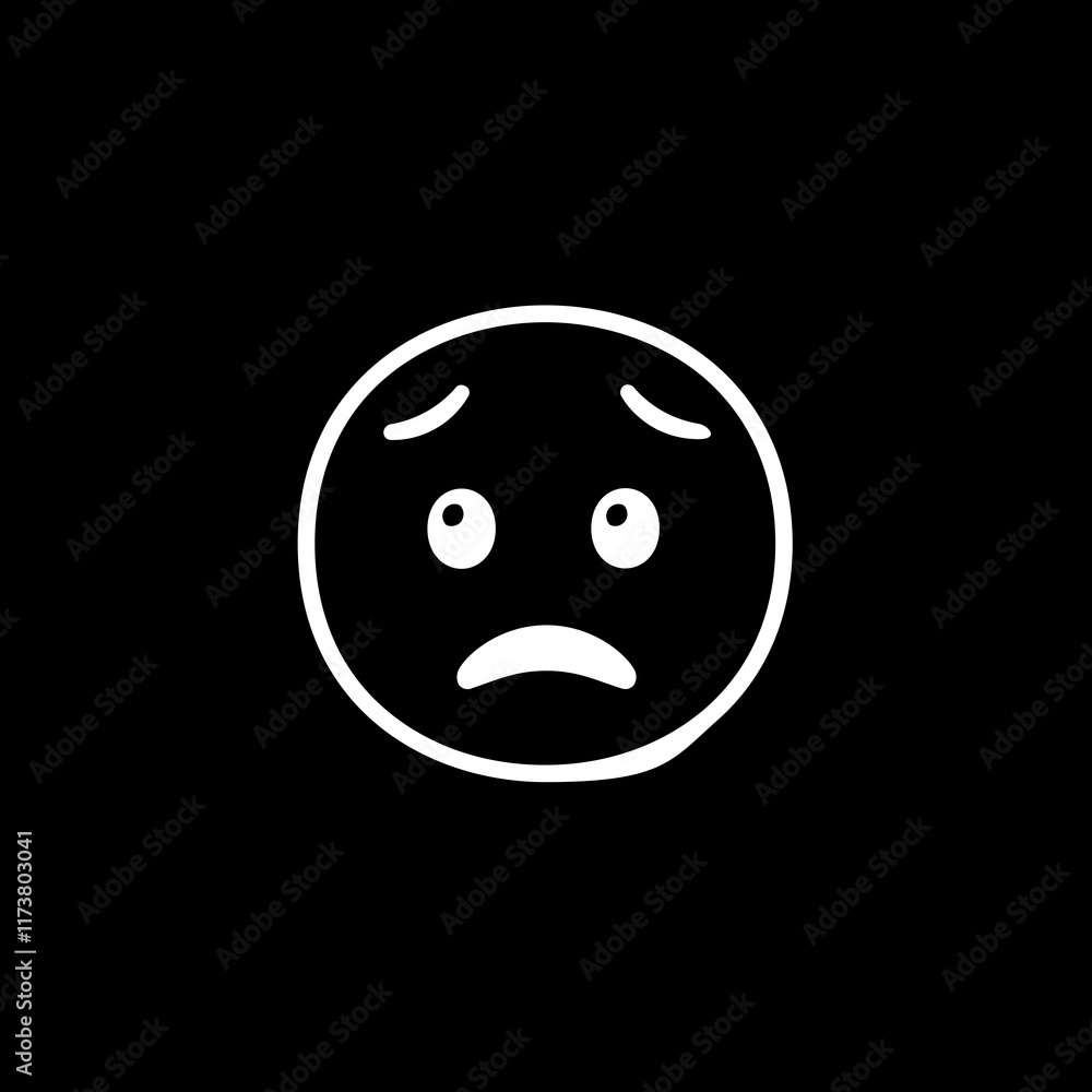 Fototapeta premium Worried Face Emoji 