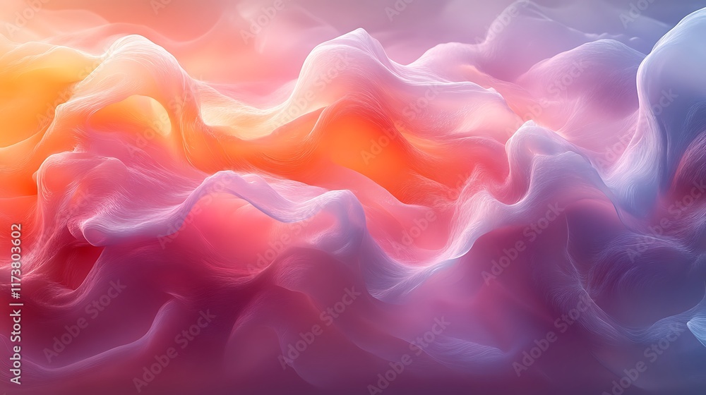Obraz premium Abstract Pink Orange and Purple Wave Forms