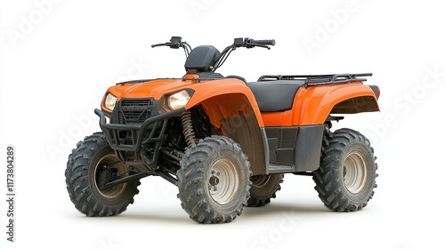 Rugged orange ATV ideal for off-road adventures. Perfect for trails, farms, or recreational riding. Explore nature with power and style.