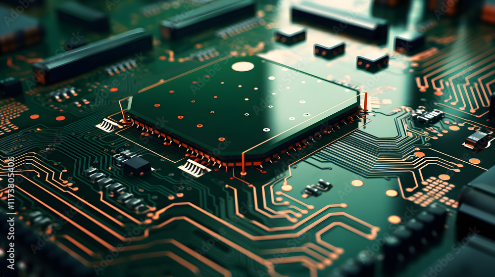 Intricate Detail of Computer Motherboard - High Definition Stock Image Intricate Detail of Computer Motherboard - High Definition Stock Image