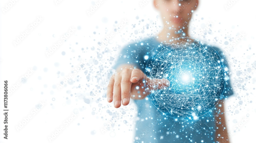 Obraz premium Digital Connection: Exploring the boundless realm of interconnected data and information through innovative technology.