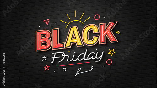 text effect 3d black  friday