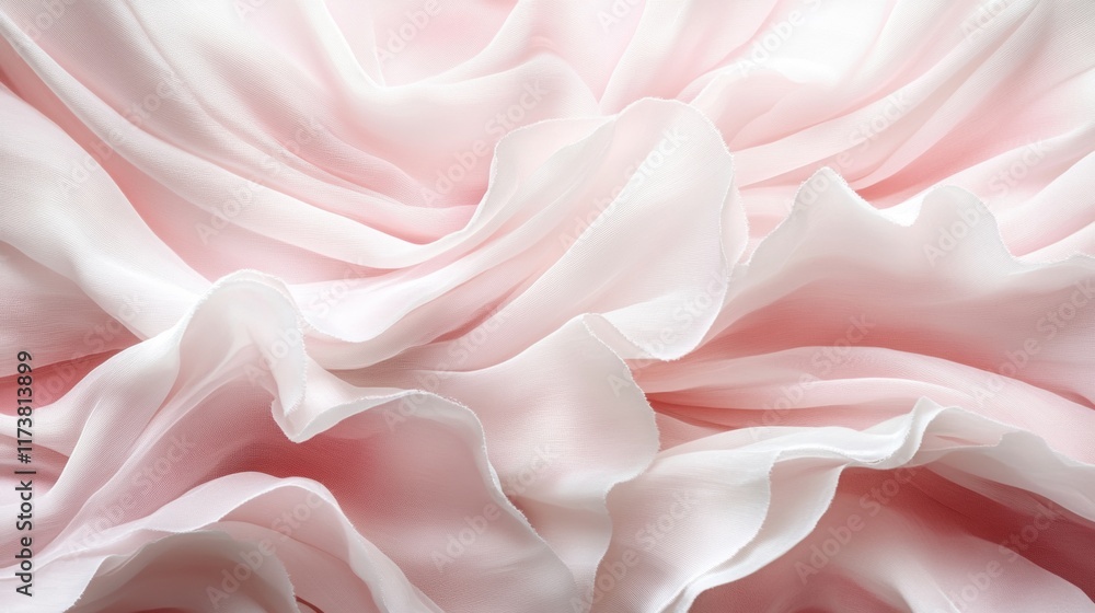 Obraz premium Abstract Pink and White Draped Fabric Texture