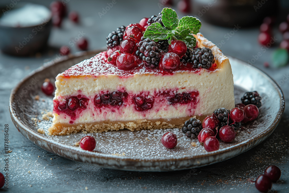 cheesecake with berries