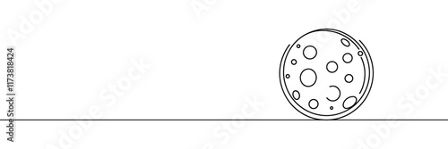 crescent full moon single one continuous line illustration design.