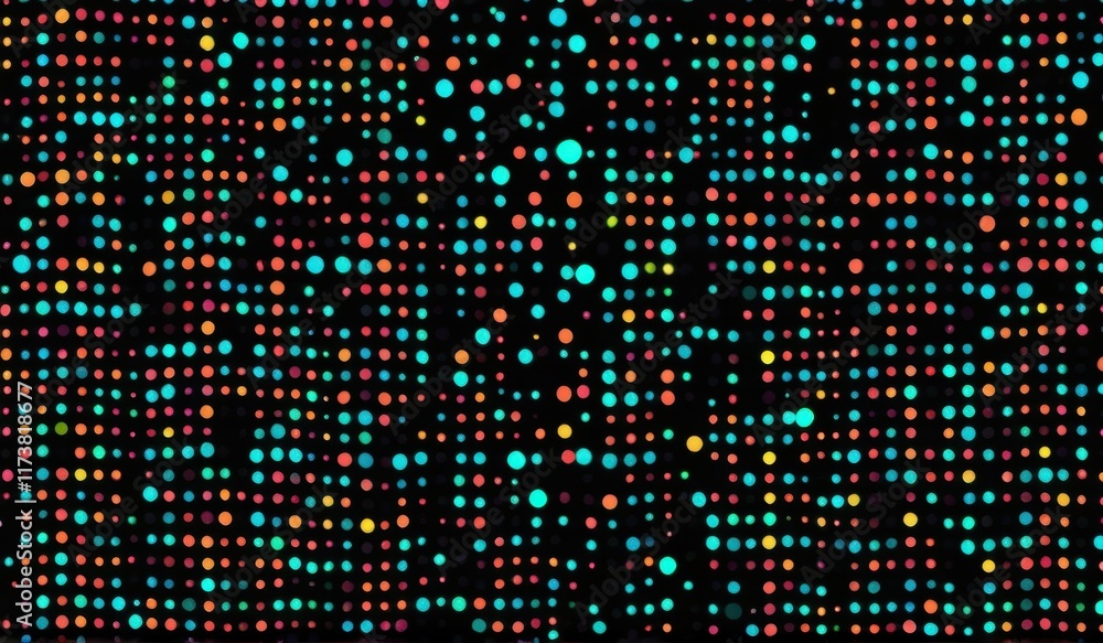Fototapeta premium A mesmerizing pattern of glowing, circular dots arranged
