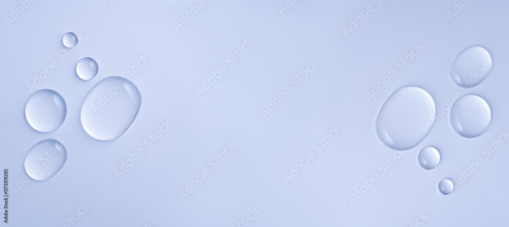 Top view of liquid cosmetics gel with bubbly structure on blue background. Good as cosmetic mockup, banner. Top view of liquid cosmetics gel with bubbly structure on blue background. Good as cosmetic mockup, banner.