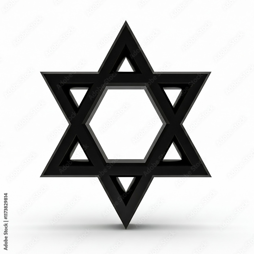 Star of David in black iron sign of the Jewish faith Star of David in black iron sign of the Jewish faith