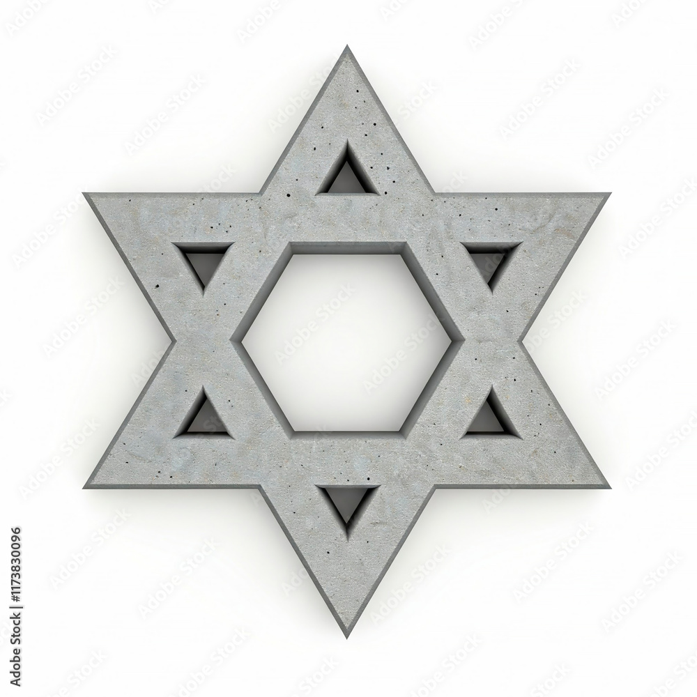 Star of David made of concrete, a sign of the Jewish faith Star of David made of concrete, a sign of the Jewish faith