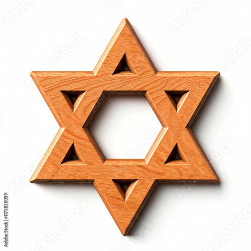 Star of David in polished maple wood, sign of Jewish devotion