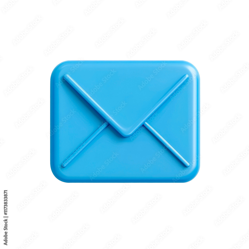 Blue mail or new message icon on white or transparent background, png file Blue mail or new message icon on white or transparent background, png file