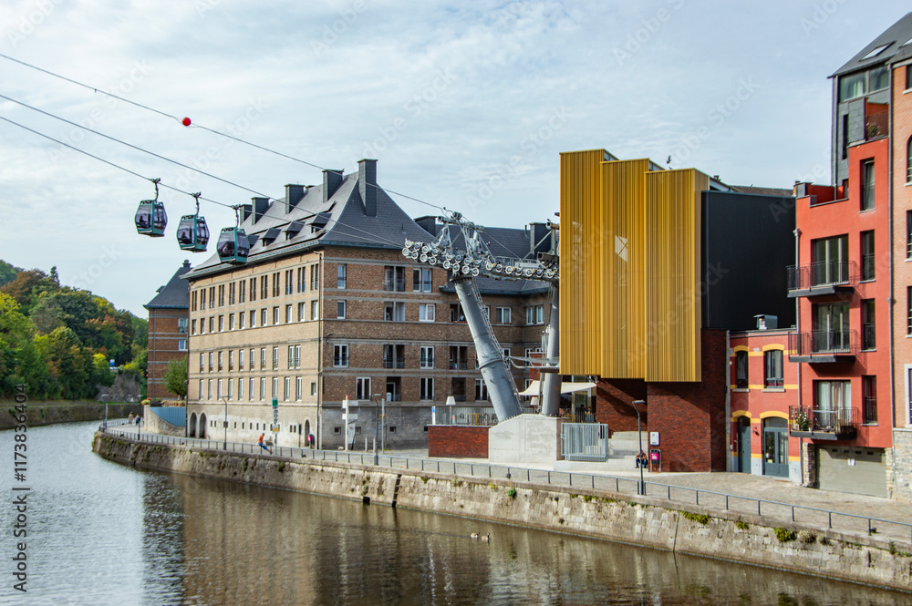 Landscape in the city of Namur with building Landscape in the city of Namur with building