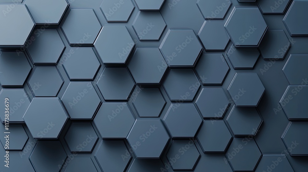 This abstract background features a hexagonal pattern enhanced by a glowing blue light, ideal for technology and science themes with ample copy space This abstract background features a hexagonal pattern enhanced by a glowing blue light, ideal for technology and science themes with ample copy space