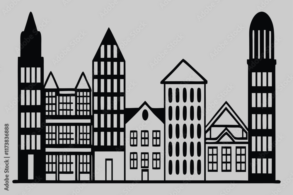 building line art silhouette vector design art and illustration building line art silhouette vector design art and illustration
