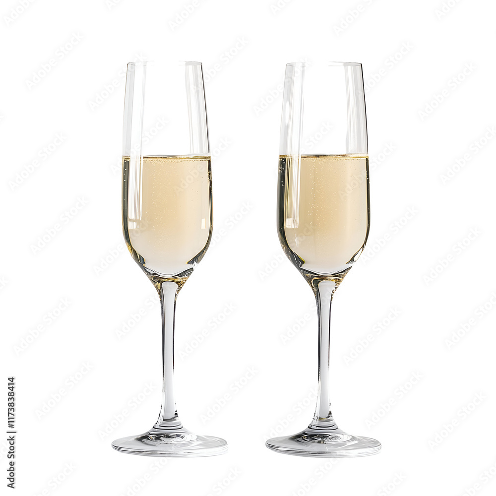 Two glasses of champagne. Two glasses of champagne.