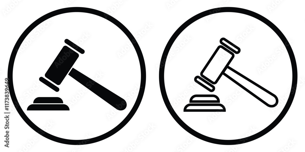 Black gavel icon. A simple flat representation for justice and court concepts. Suitable for legal symbols or law-themed. Judge Gavel Icon - Legal and Justice Symbol. Design eps 10 Black gavel icon. A simple flat representation for justice and court concepts. Suitable for legal symbols or law-themed. Judge Gavel Icon - Legal and Justice Symbol. Design eps 10