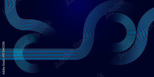Blue abstract background. Geometric lines pattern. Modern shiny blue gradient lines. Futuristic technology