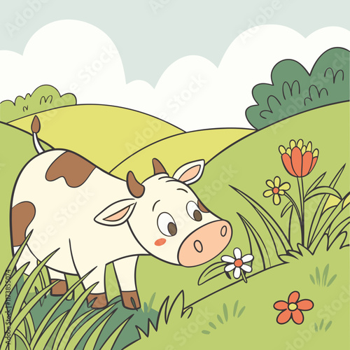 cow in the meadow