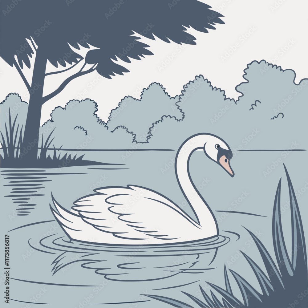 Fototapeta premium swan on the water
