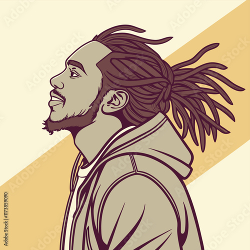 Adobe Illustrator Artwork illustration of a man with dreadlocks