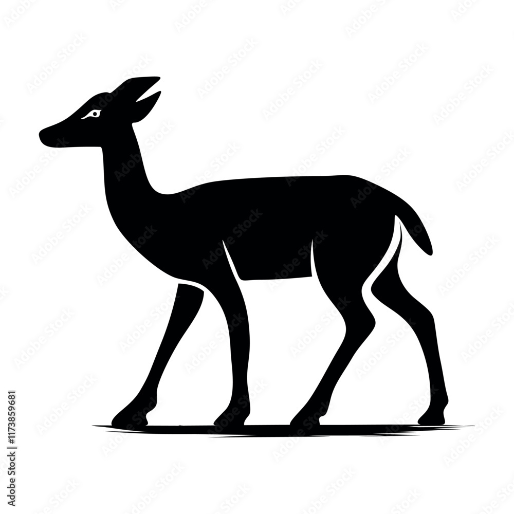 Obraz premium Deer silhouette vector. Silhouette of a deer. 