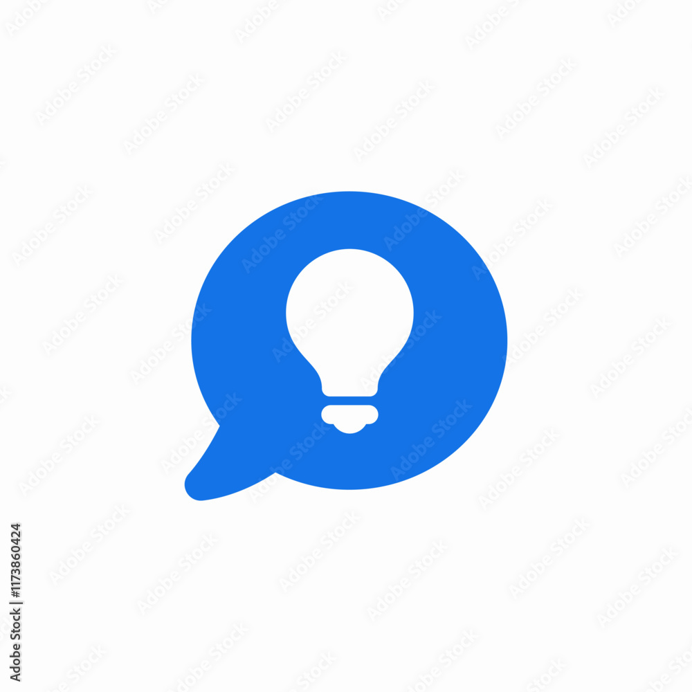 bubble speech idea bright lamp icon vector sign bubble speech idea bright lamp icon vector sign