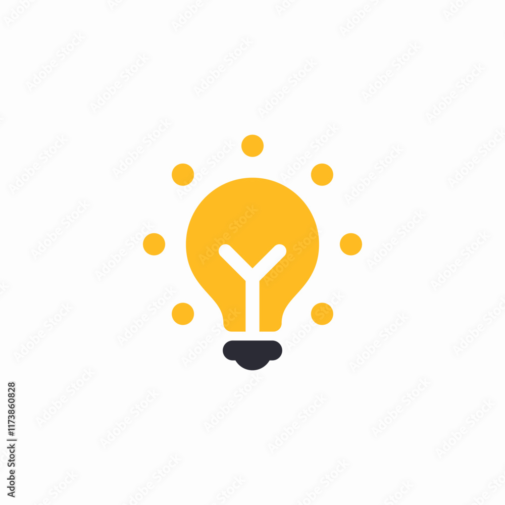 Creative bright idea bulb icon vector sign Creative bright idea bulb icon vector sign