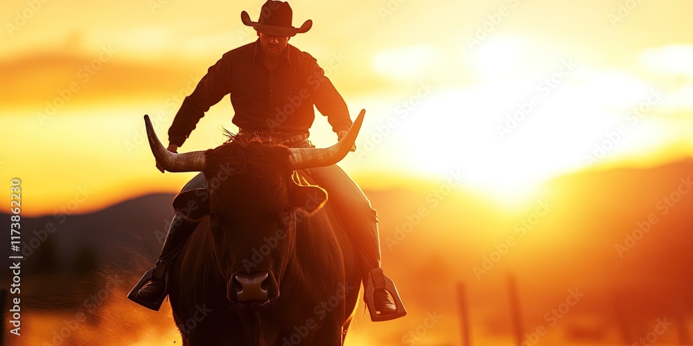 man riding bull man riding bull