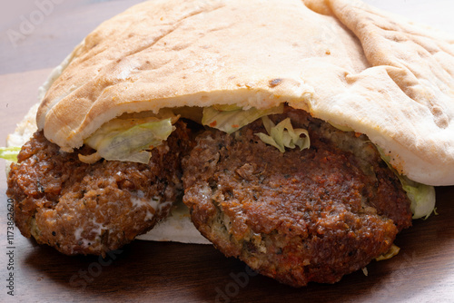traditional pita falafel sandwich