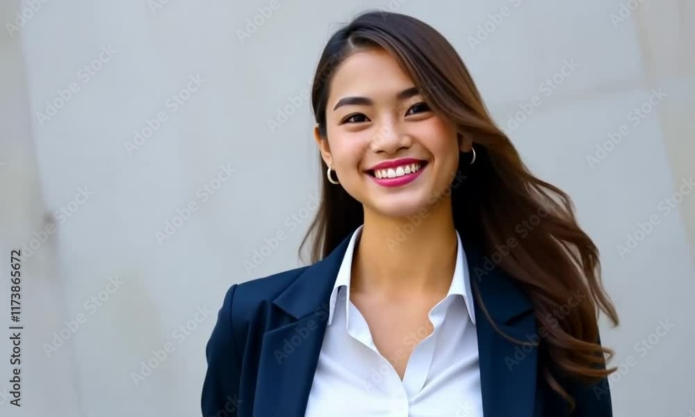Confident Businesswoman Smiling Outdoors Portrait Confident Businesswoman Smiling Outdoors Portrait