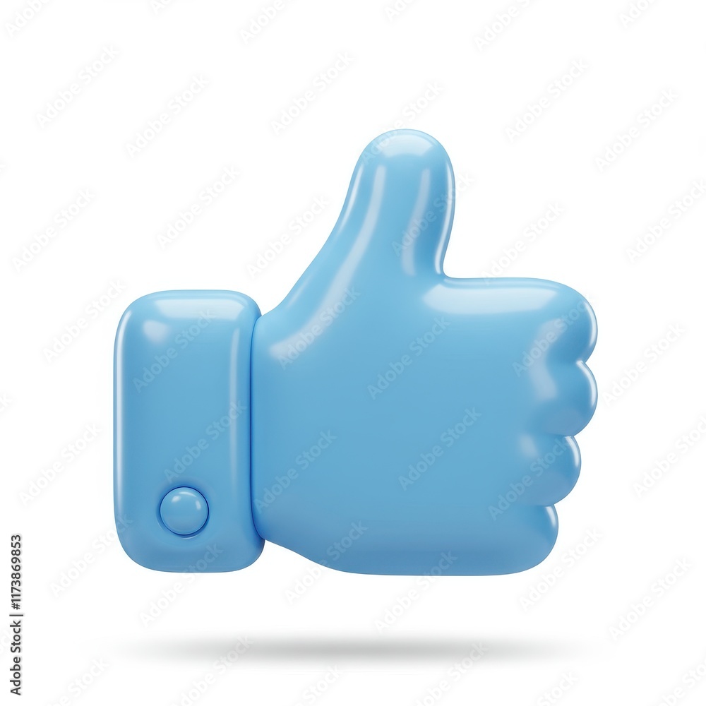 3D thumb up icon isolated on white background 3D thumb up icon isolated on white background