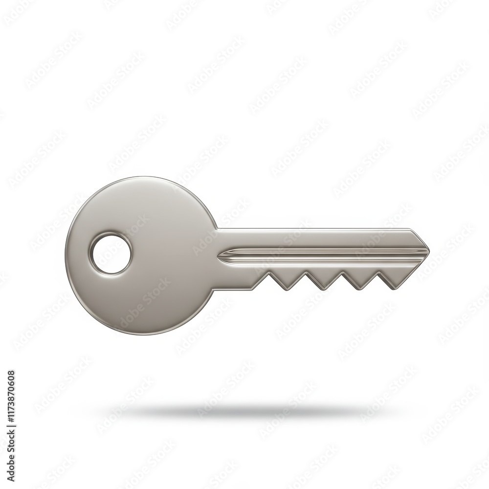 Key 3D Icon isolated on white background Key 3D Icon isolated on white background