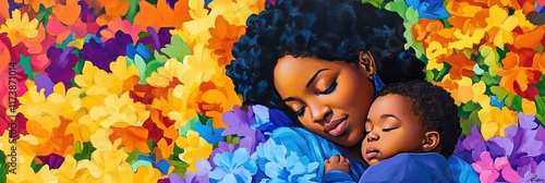 motherhood concept with mom and baby parenting child