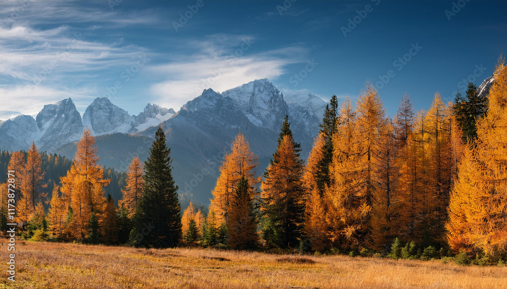 autumn woodland on the background of mountains autumn woodland on the background of mountains