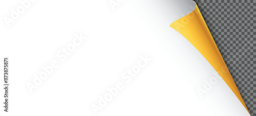 Golden flipped page corner. Vector illustration.	
