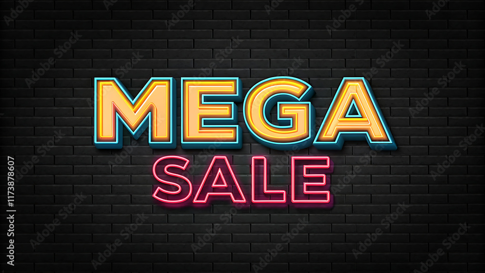Obraz premium mega sale editable text effect