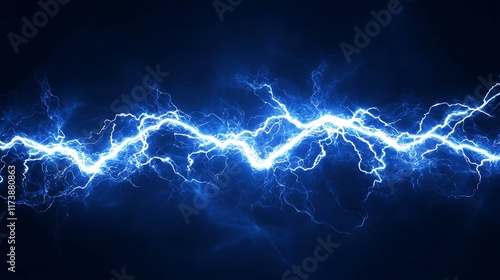 Abstract Blue Electrical Energy Discharge Flowing photo