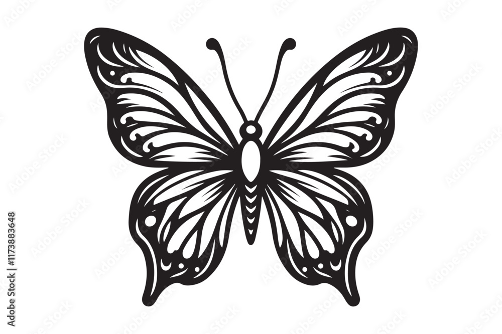 A clean black outline of a butterfly 46.eps A clean black outline of a butterfly 46.eps