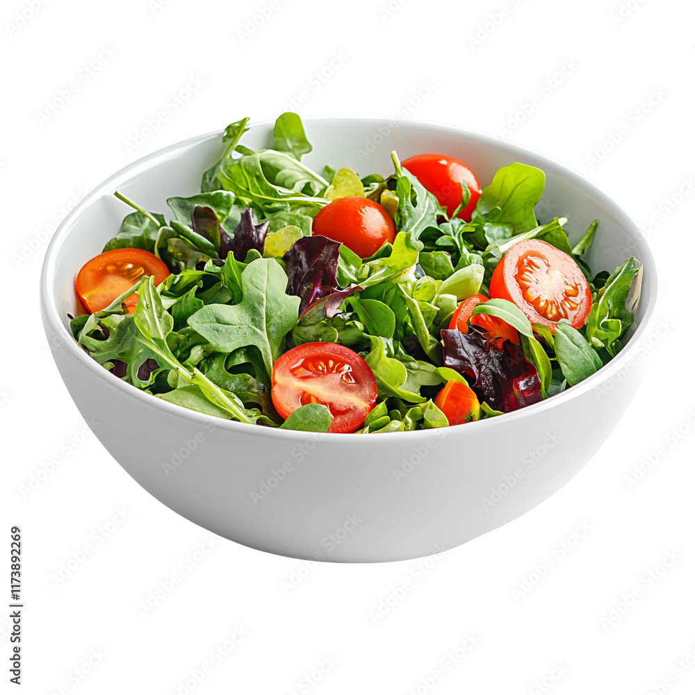 Fresh Salad Bowl: A vibrant and appetizing salad of mixed greens, cherry tomatoes, is beautifully presented in a clean, and inviting bowl. An artful arrangement. Fresh Salad Bowl: A vibrant and appetizing salad of mixed greens, cherry tomatoes, is beautifully presented in a clean, and inviting bowl. An artful arrangement.