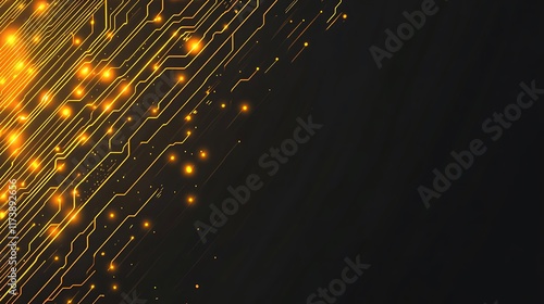 Abstract Glowing Circuit Board Design Lines