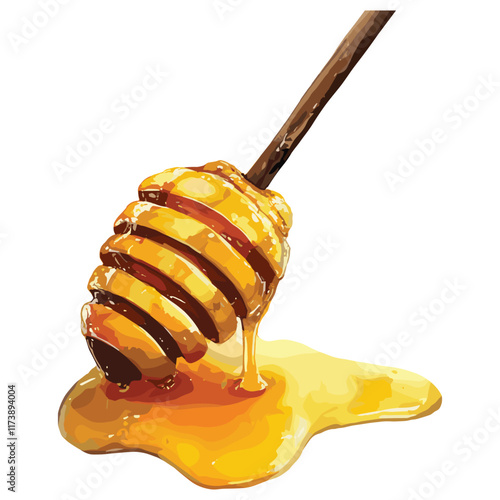 honey in watercolor illustration style  isolated vector on white background
