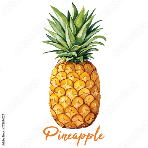 pineapple in watercolor illustration style  isolated vector on white background