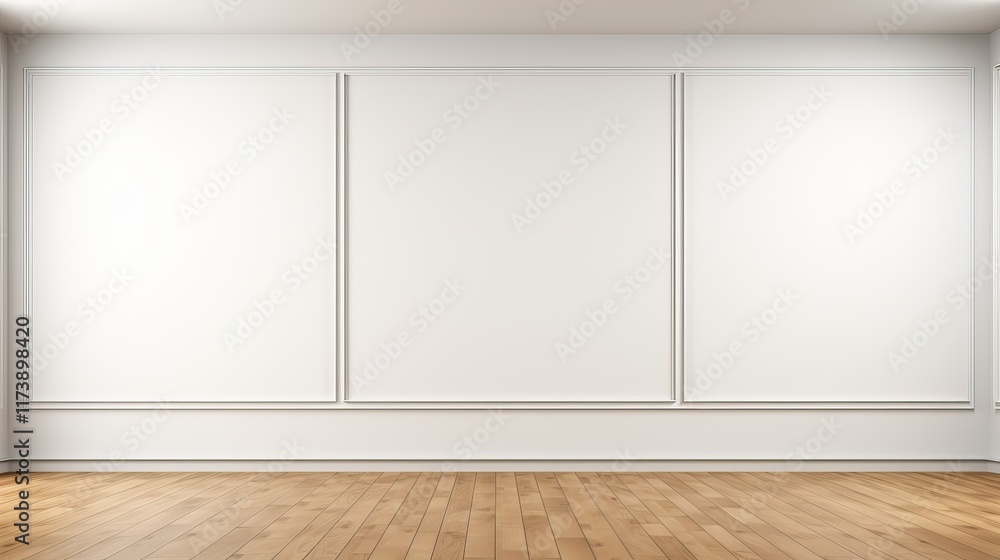 Blank gallery walls invite creativity in an artistic space. Generative AI Blank gallery walls invite creativity in an artistic space. Generative AI