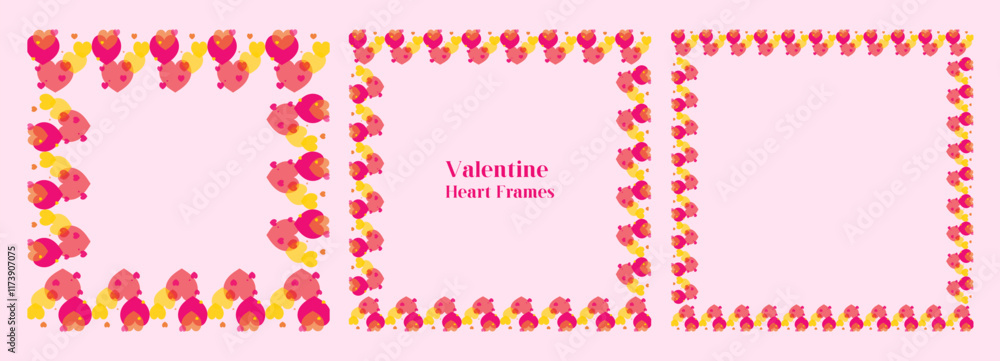 Brightly colored square frames with playful heart shape. Bold and vibrant border for whimsical aesthetic. Perfect for Valentine's Day or romantic themes, digital artwork and creative layouts. Brightly colored square frames with playful heart shape. Bold and vibrant border for whimsical aesthetic. Perfect for Valentine's Day or romantic themes, digital artwork and creative layouts.