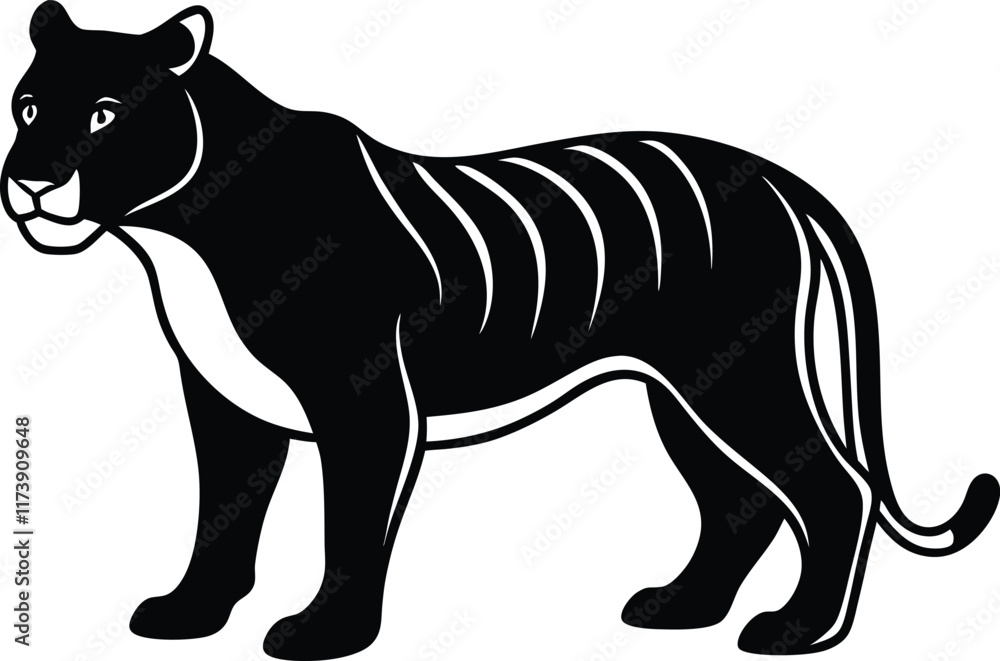 Fototapeta premium Tiger Silhouette Vector Illustration