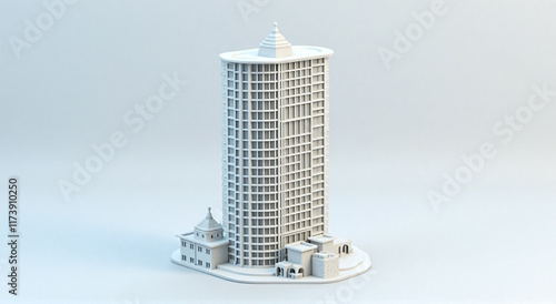 Obraz na płótnie building, building, architecture, sky, city, skyscraper, construction, tower, business, blue, house, tall, structure, office, high, urban w salonie