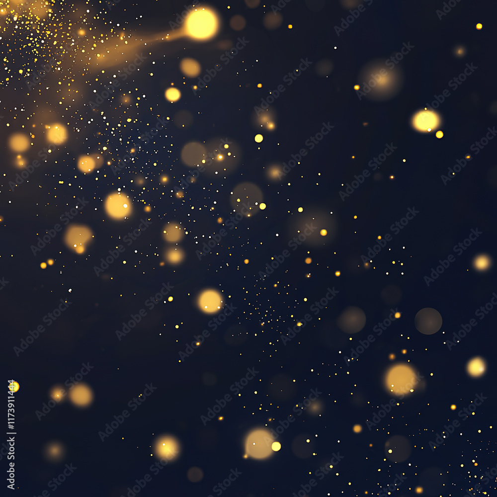 Obraz premium Dark background with golden and red glowing Christmas garland lights 